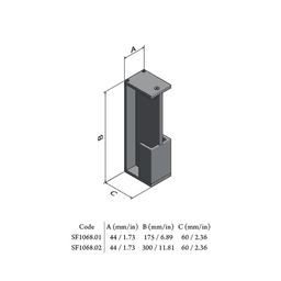 Rectangular Recessed Pull with End Pull