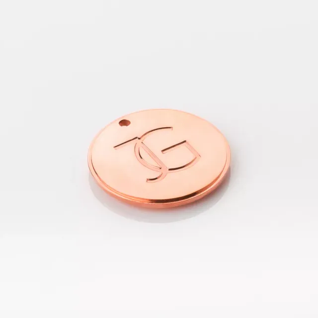 Polished Copper - PCO Finish Sample (ACC.10037.PCO) on a white background